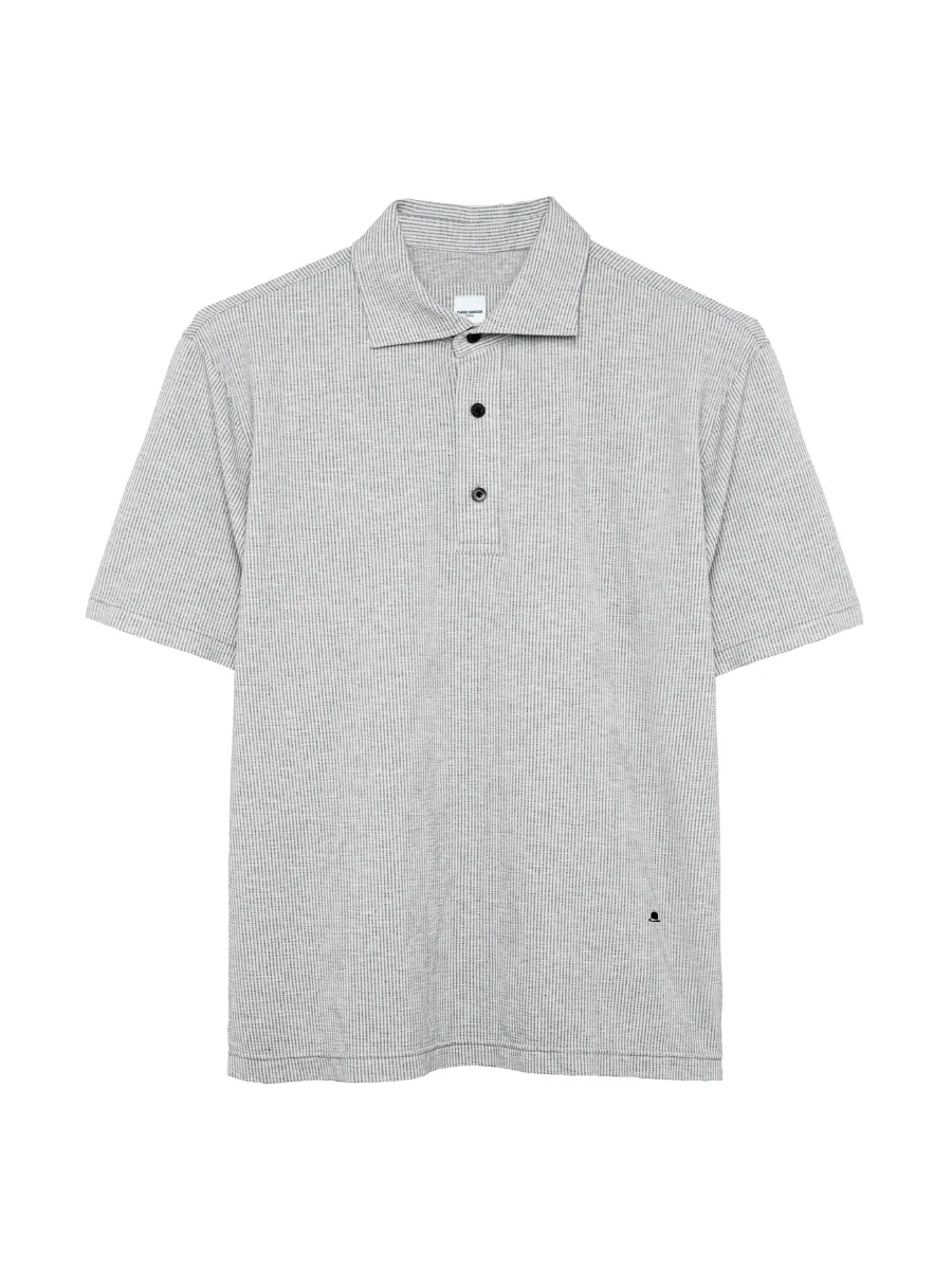 TAKEO KIKUCHI MEN GREY COOLMAX KNIT SUCKER POLO SHIRT