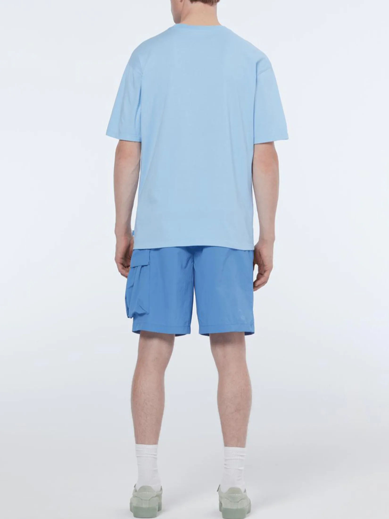 SCOTCH&SODA Men Cargo Short Lightweight Nylon Relaxed Fit Lake Blue