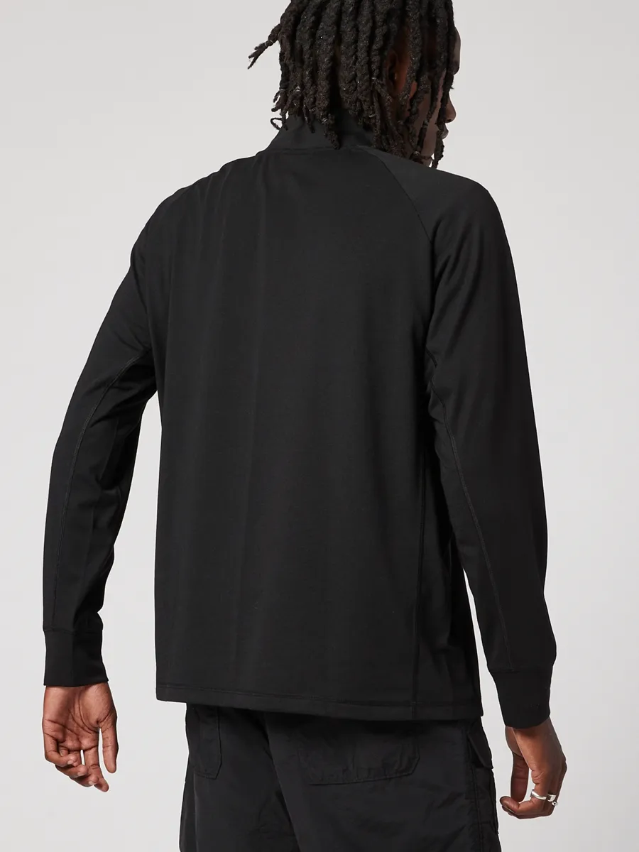 AMERICAN EAGLE MEN K-3328 MERINO LS HALF ZIP ACTIVE 001 BLACK