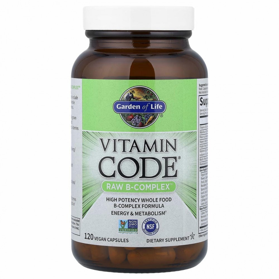 Garden of Life, Vitamin Code, Raw B-Complex, 120 веганских капсул
