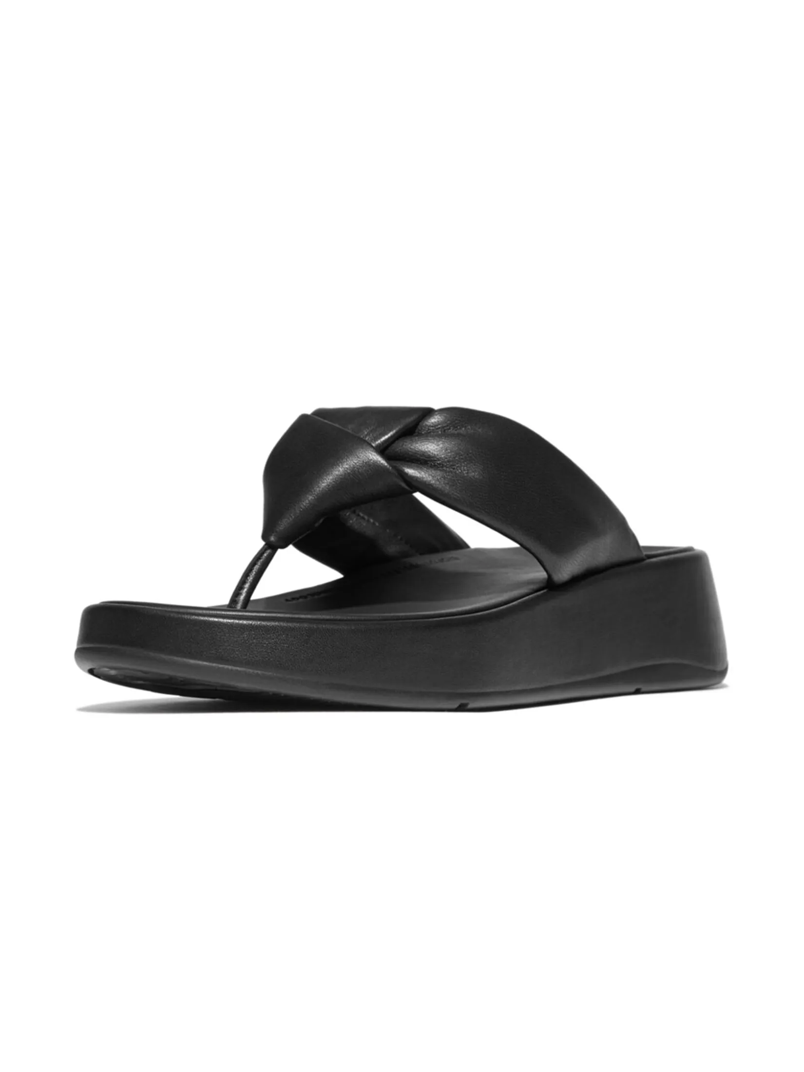 FitFlop™ WOMEN'S F-MODE KNOT SOFT-LEATHER T/P BLACK