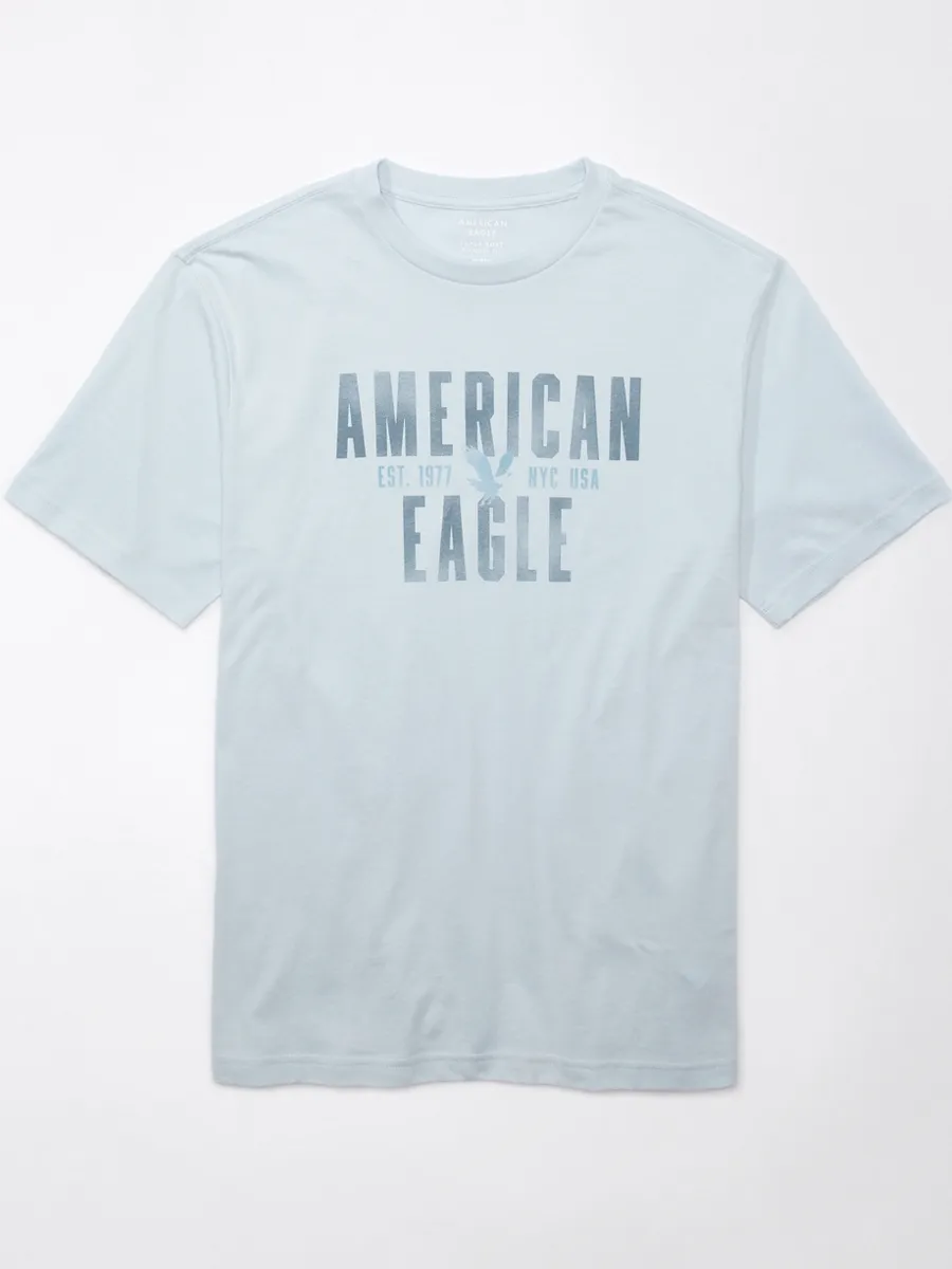 AMERICAN EAGLE MEN G SS SP/SUM CORE BRAND SET IN TEE- CVC 160 DD + SERIOUSLY SOFT WASH 404 ICE BLUE