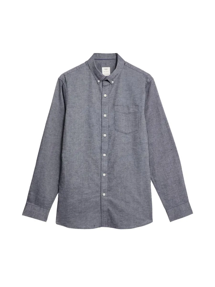 MARKS & SPENCER Men Shirt Pure Cotton Oxford SA_Chambray