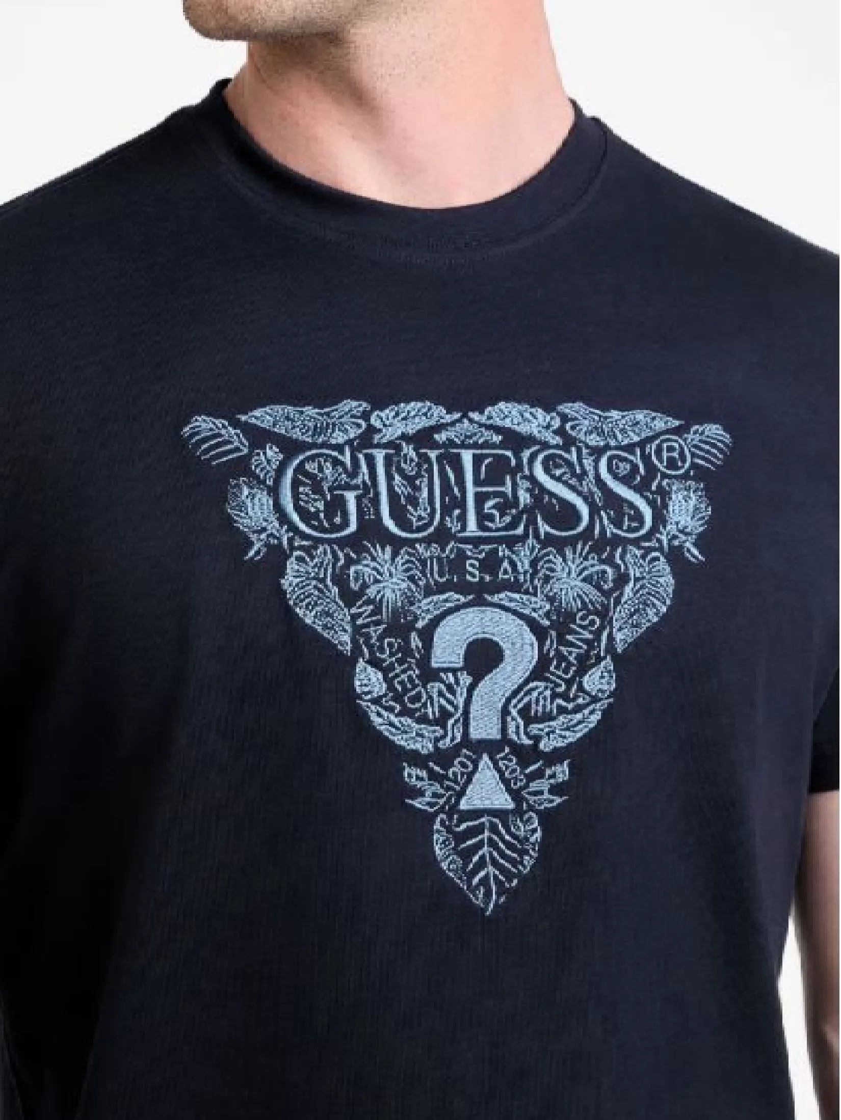 GUESS GUESS MEN Regular-fit Logo  T-Shirt  M5GI16K8FQ4  -  Blue