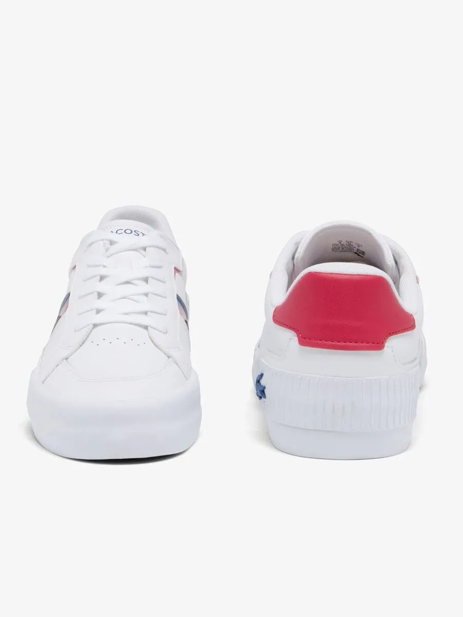 LACOSTE White Men’s L004 Contrasted Leather Trainers