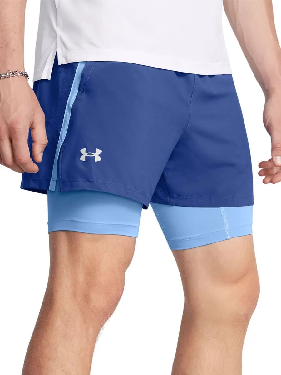 UNDER ARMOUR Men Running Shorts Launch 2-in-1 5" Blue - UN127AP655EATH