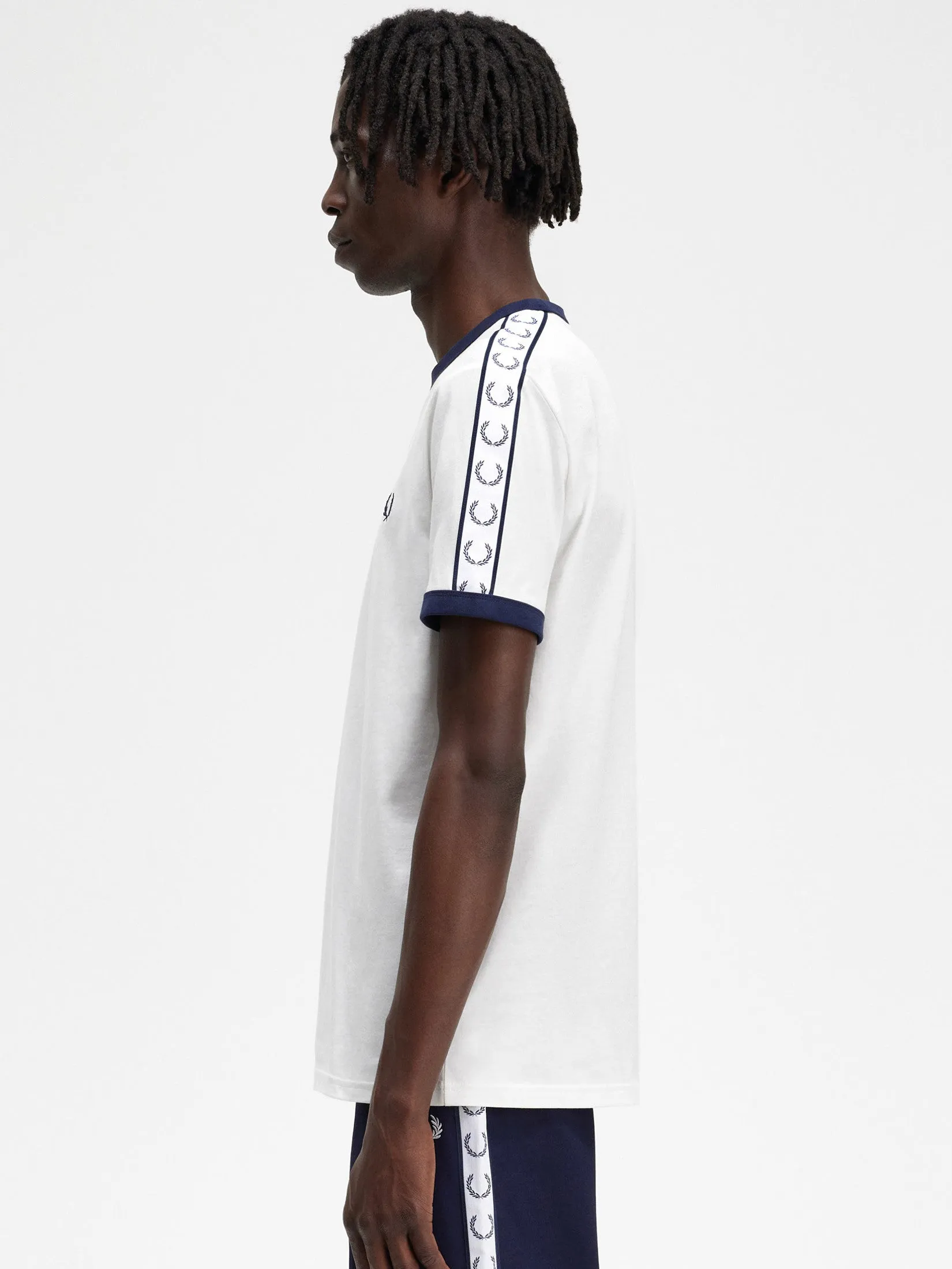 FRED PERRY Men TAPED RINGER T-SHIRT White