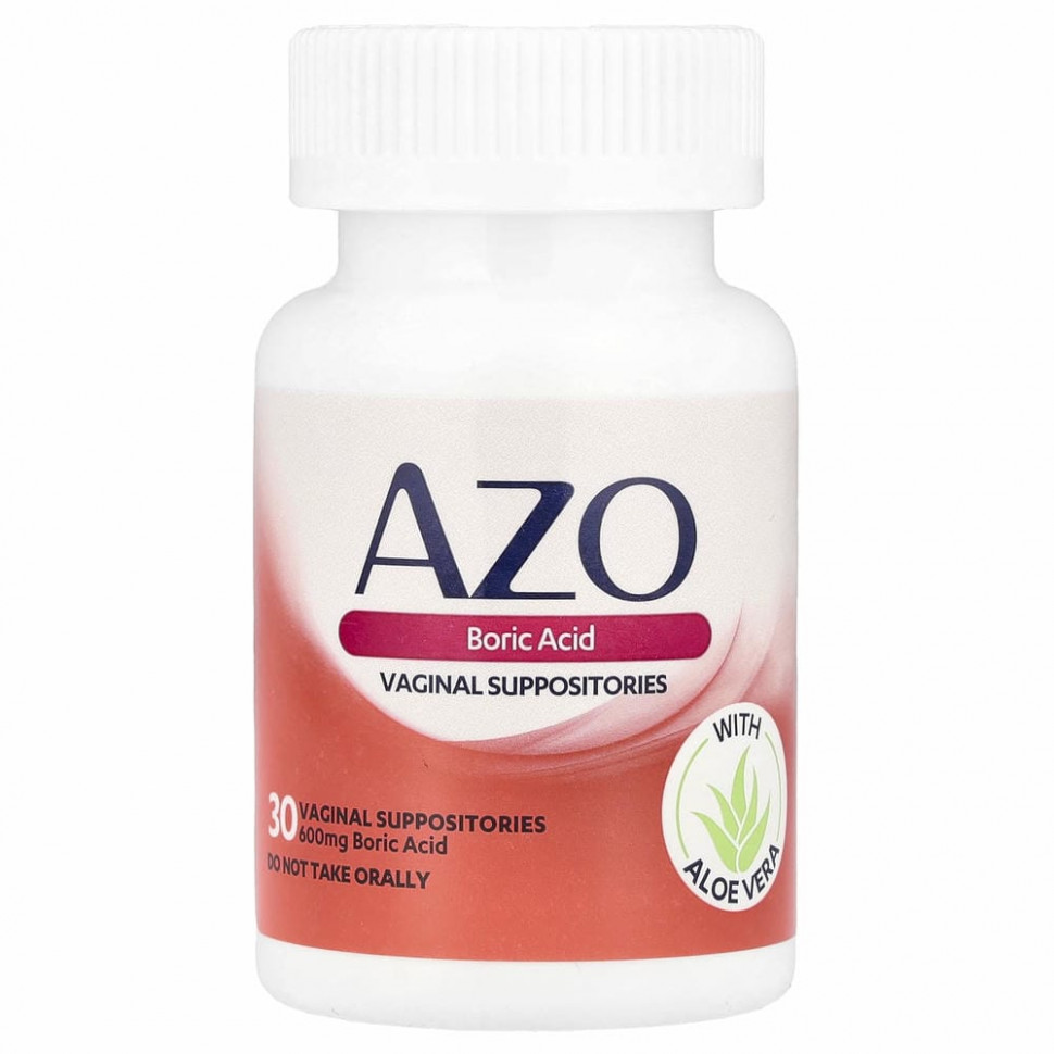 Azo, Boric Acid, Vaginal Supositories, 600 mg, 30 Suppositories