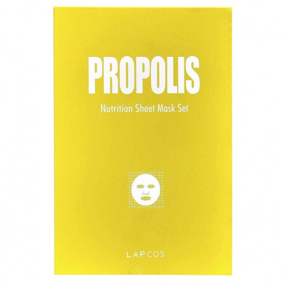 Lapcos, Набор тканевых масок с прополисом, 5 шт., По 25 мл (0,84 жидк. Унции)