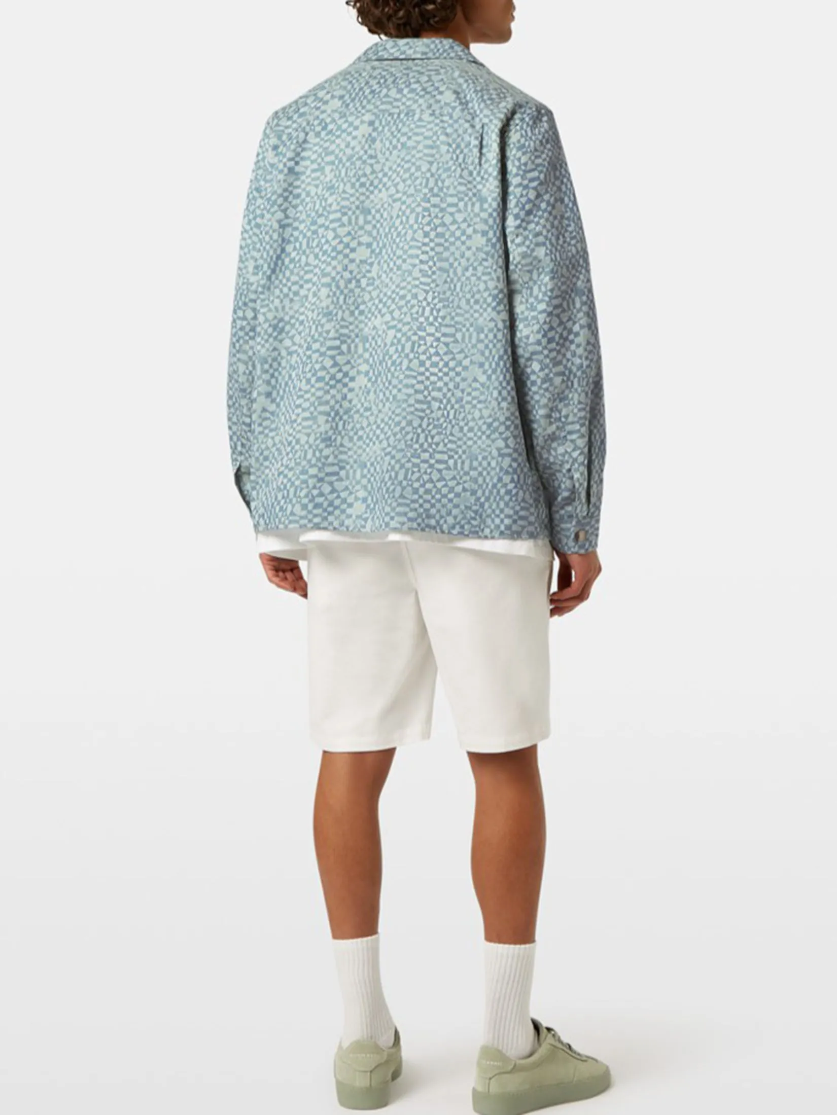 SCOTCH&SODA Men Overshirt Lightweight Jacquard Luna Ditsy Green AOP