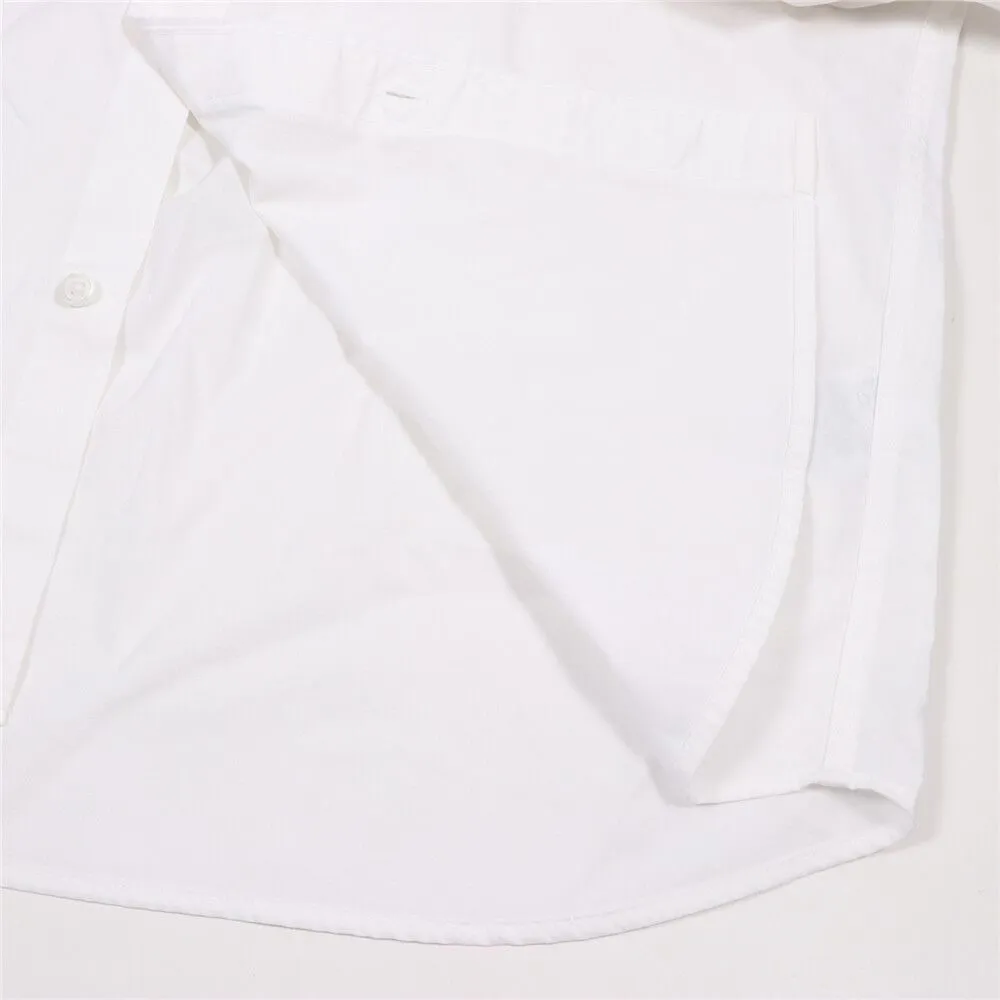 GIORDANO White Men's Stretch Long Sleeve Slim Button Front Shirt