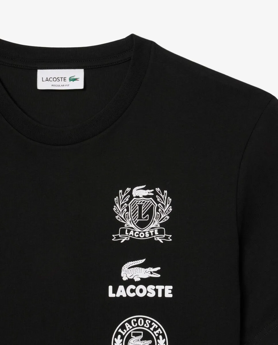 LACOSTE Regular Fit Printed Jersey T-Shirt Black