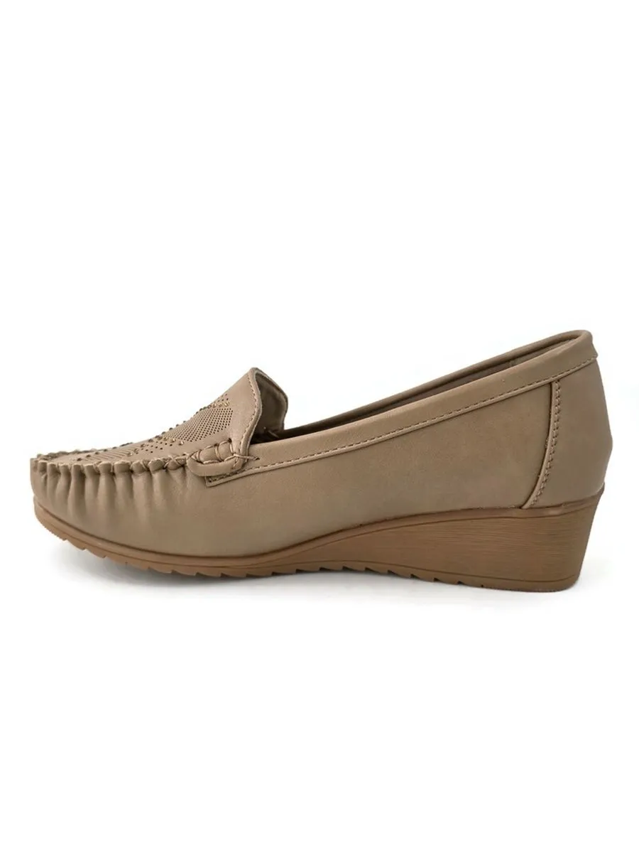 KLIN Woman Wedge Moccasin Coffee
