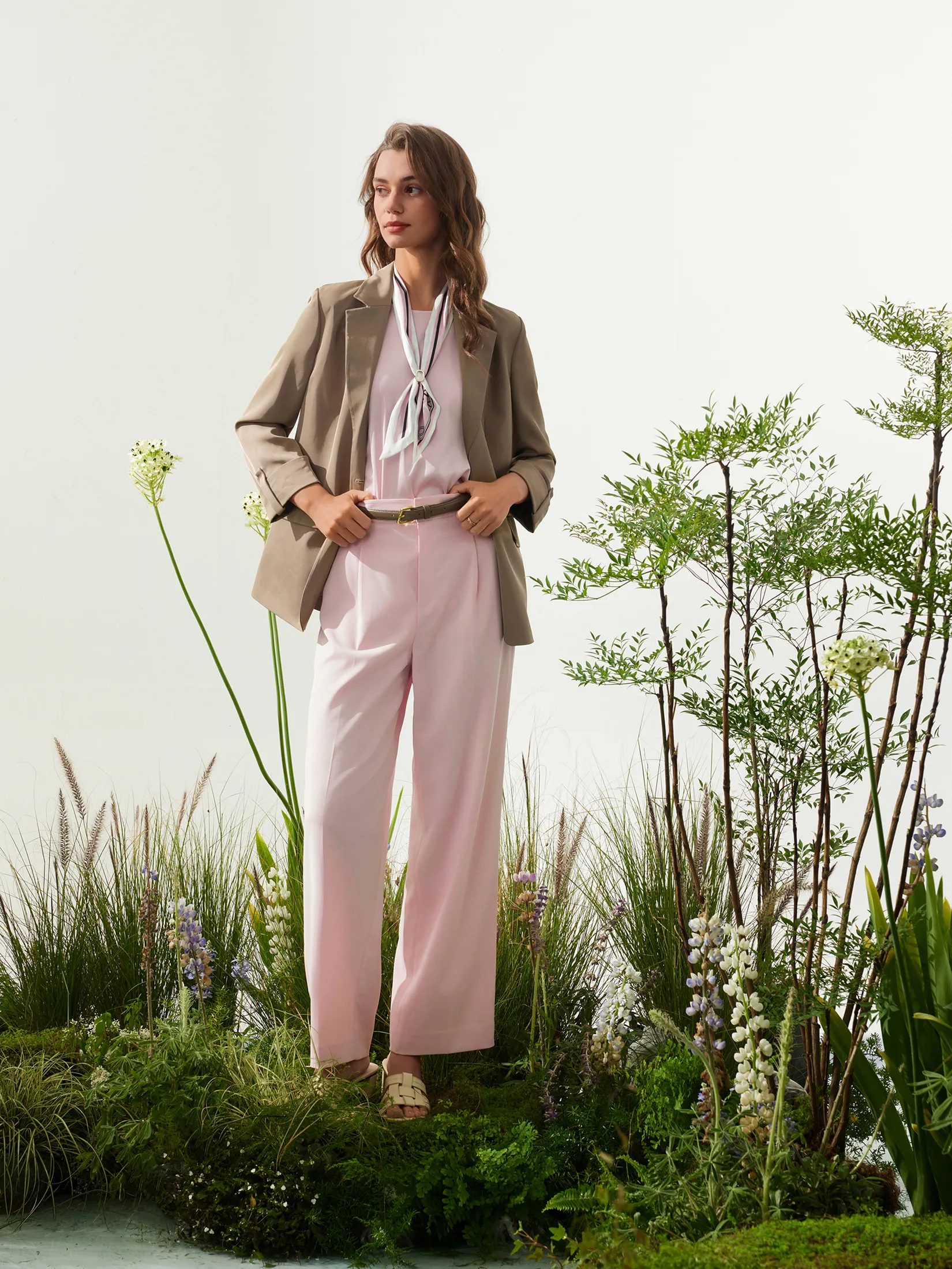 G2000 Women Clothing Cooling Multi-Way Stretch Relaxed Straight Leg Suit Pants Straight Leg - Pink