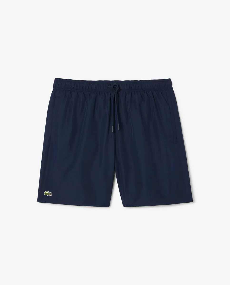 LACOSTE Mid Length Monochrome Swim Trunks Blue