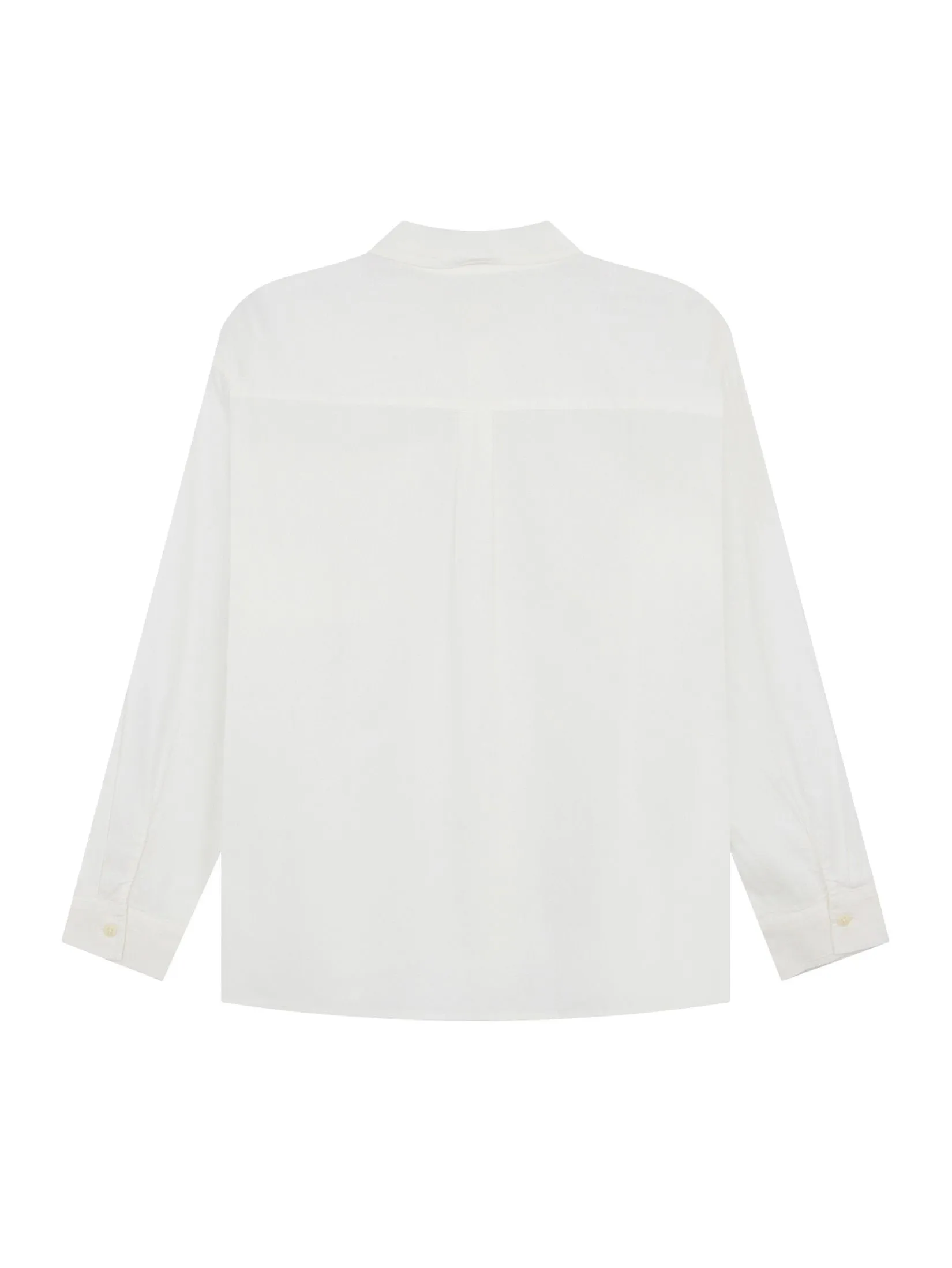 GIORDANO Women's Loose Pocket Linen Shirt Signature White