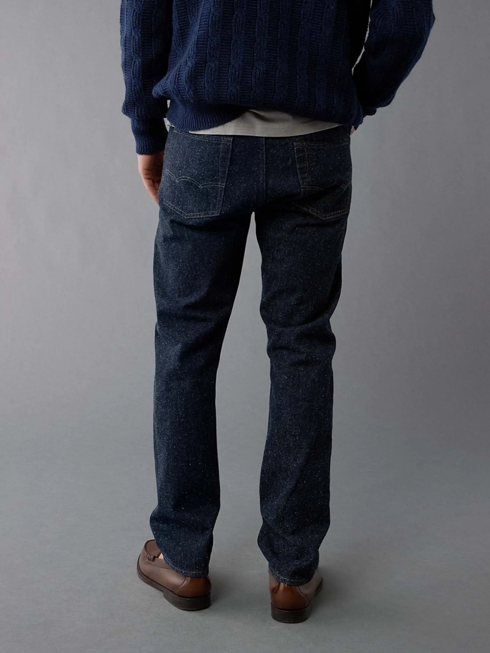 AMERICAN EAGLE MEN DARK CLEAN RINSE WASH NO 3D ORIGINAL STRAIGHT 913 DARK INDIGO WASH