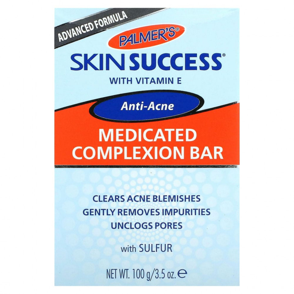 Palmer's, Skin Success, лечебное мыло, от угревой сыпи, 100 г (3,5 унции) - PAL-07386-Против акне