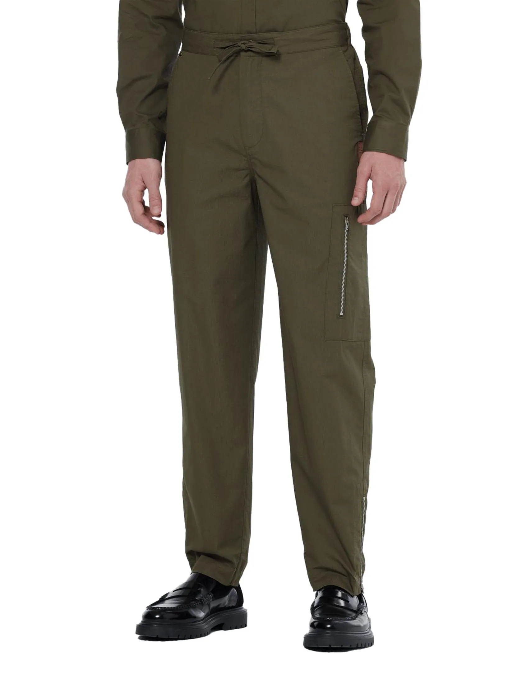 SCOTCH&SODA Men Cargo Pant Straight Fit Cotton Ripstop Classic Green