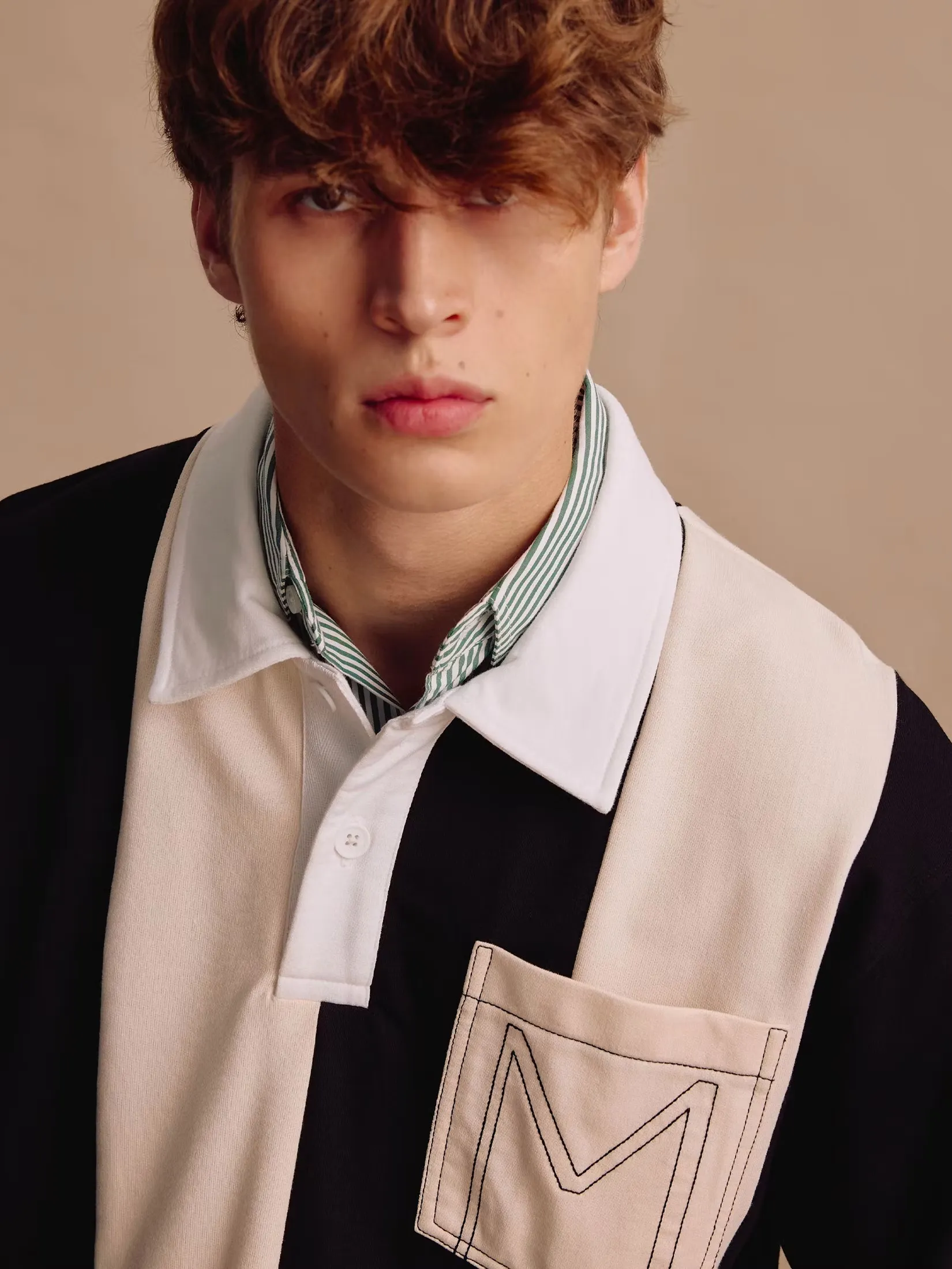 MOO [MOO 1/25] Preppy Rugby Shirt Black