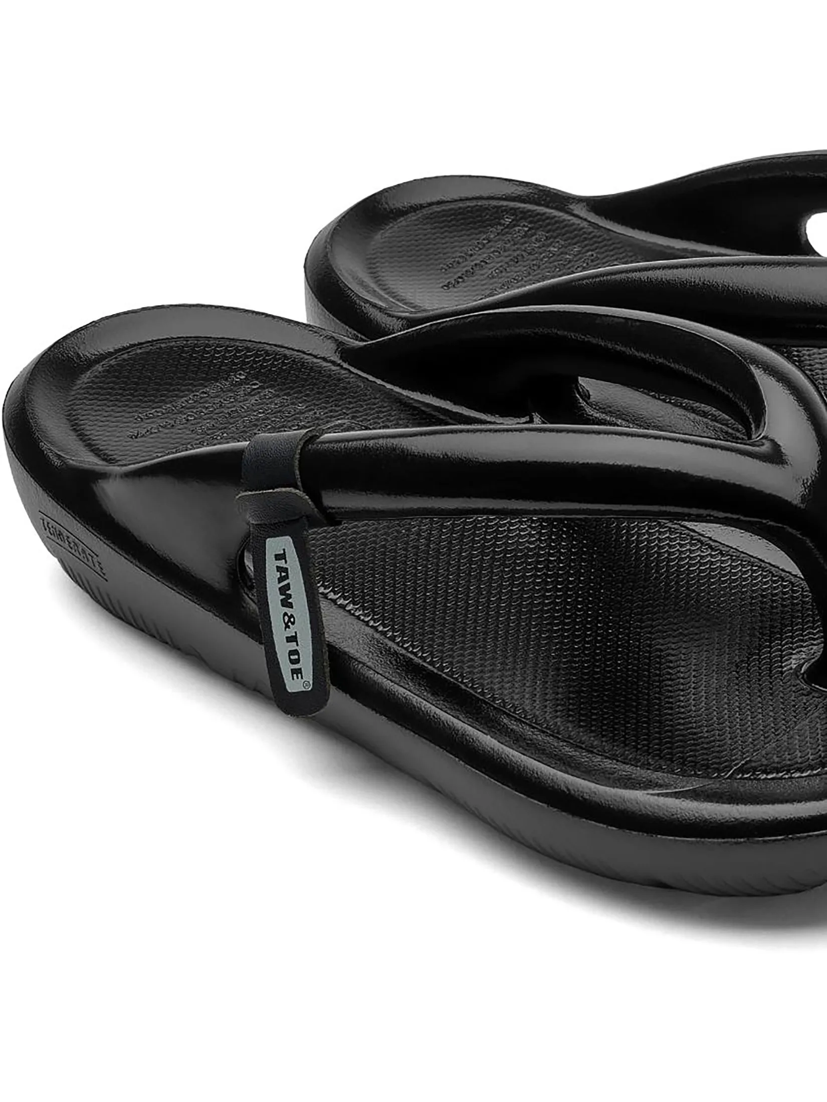 TAW&TOE Unisex Sandals Zerovity Flip Flop OG Glossy Black