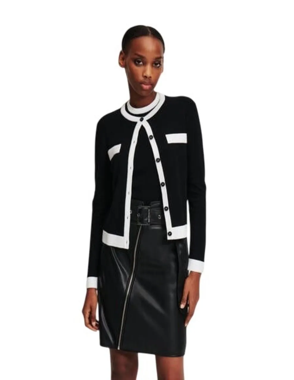 KARL LAGERFELD CLASSIC LSLV CARDIGAN BLACK