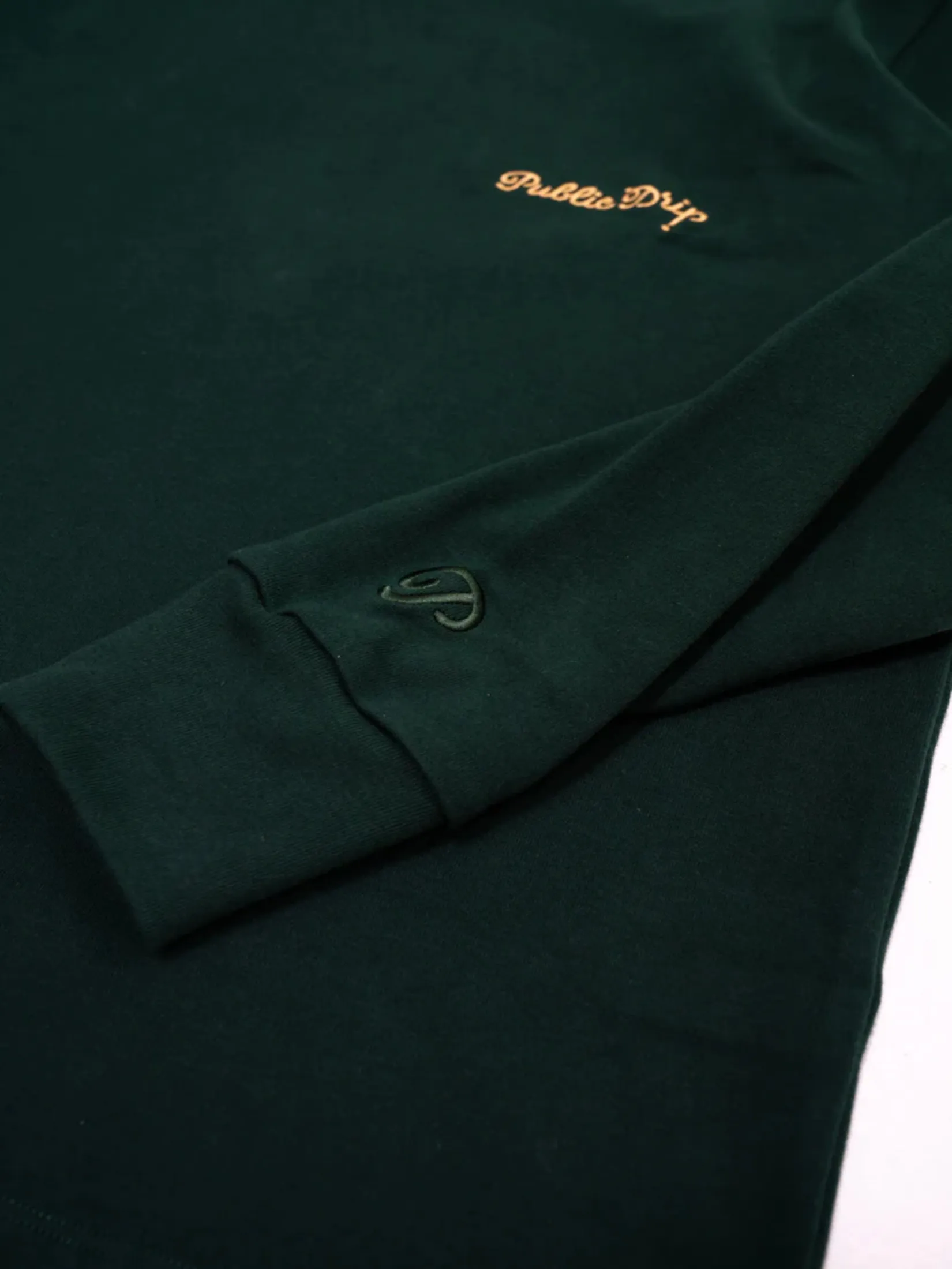 PUBLIC DRIP LONGSLEEVE MOCK NECK IN DARK GREEN