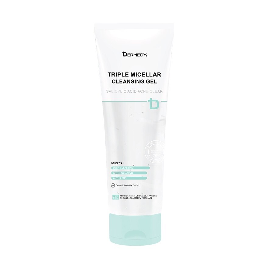 Dermedy Triple Micellar Salicylic Acid Acne-Clear Cleansing Gel 200 G. - Green