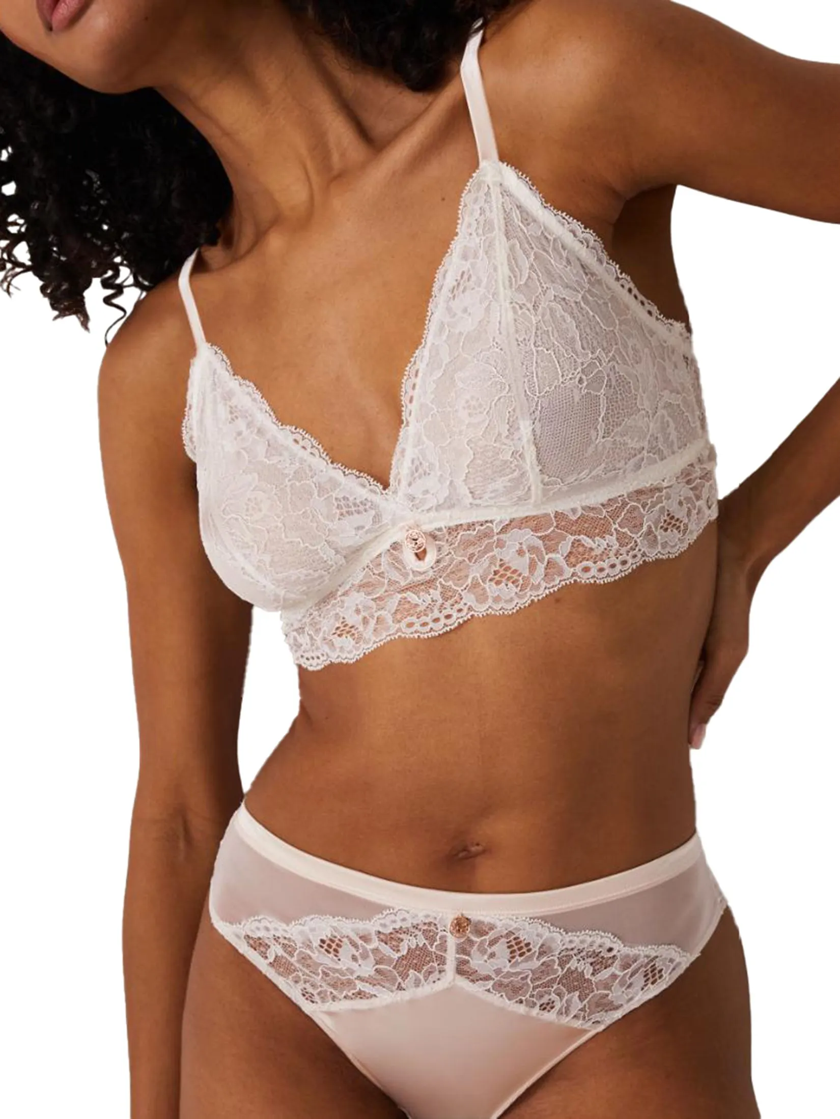 MARKS & SPENCER Women Bra Lace Non Wired Bralette Ivory