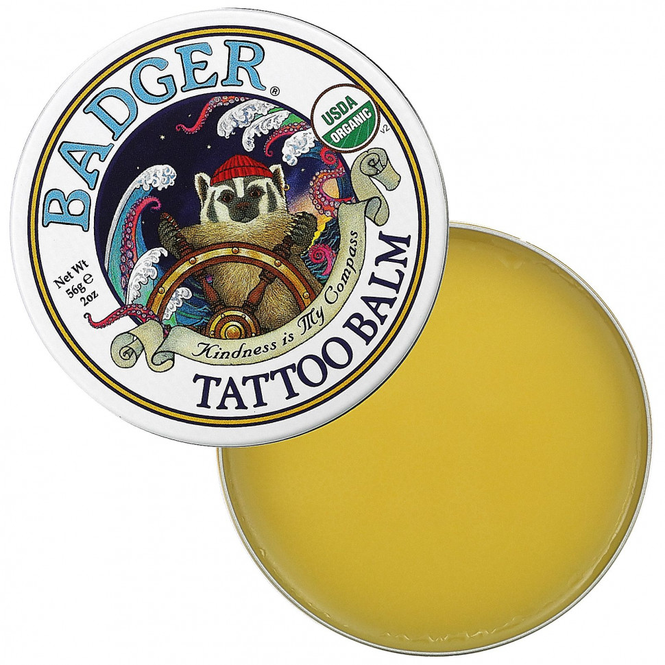 Badger Company, Органический бальзам для татуировок, 56 г (2 унции)