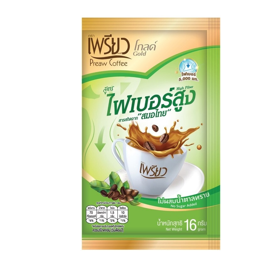 Preaw Instant Coffee Gold Fiber 4sac (Sugar Free)