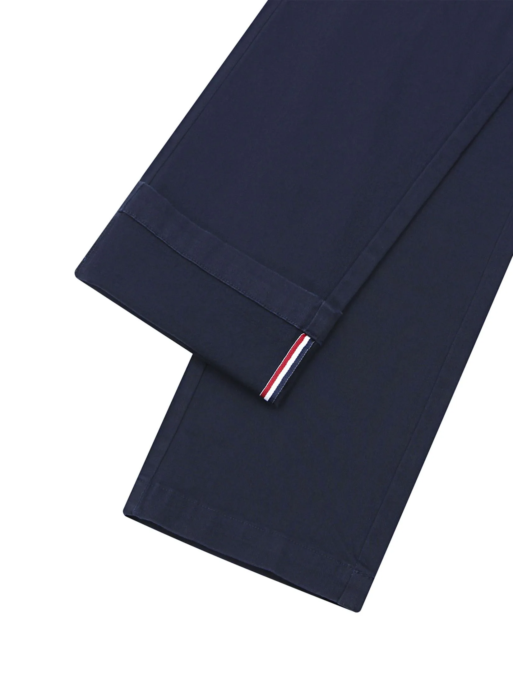 GIORDANO Men's Slim Easy Care Twill Cropped Pants (180° Elastic) Navy blue