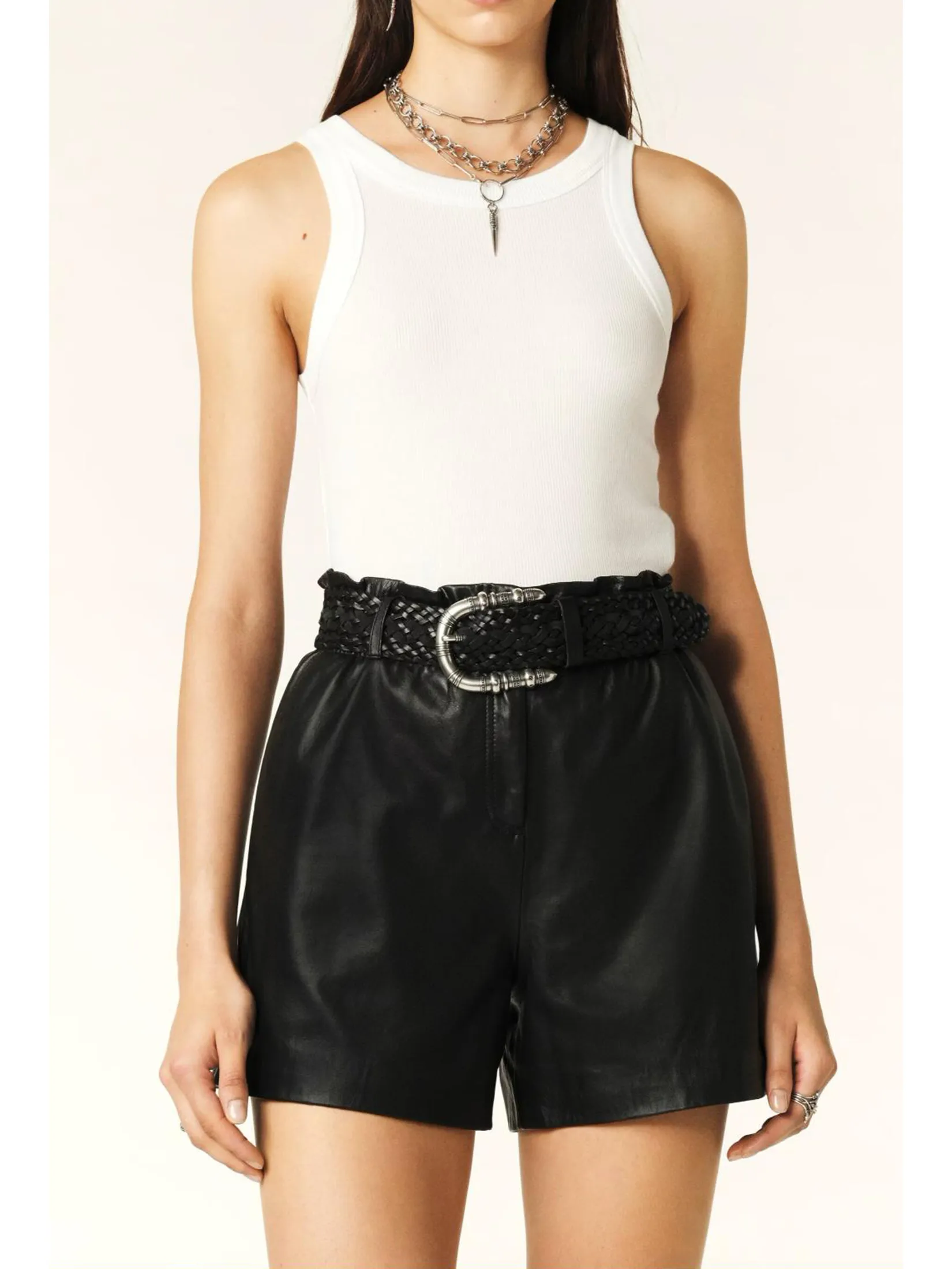 BA&SH Women Shorts High Waisted Black