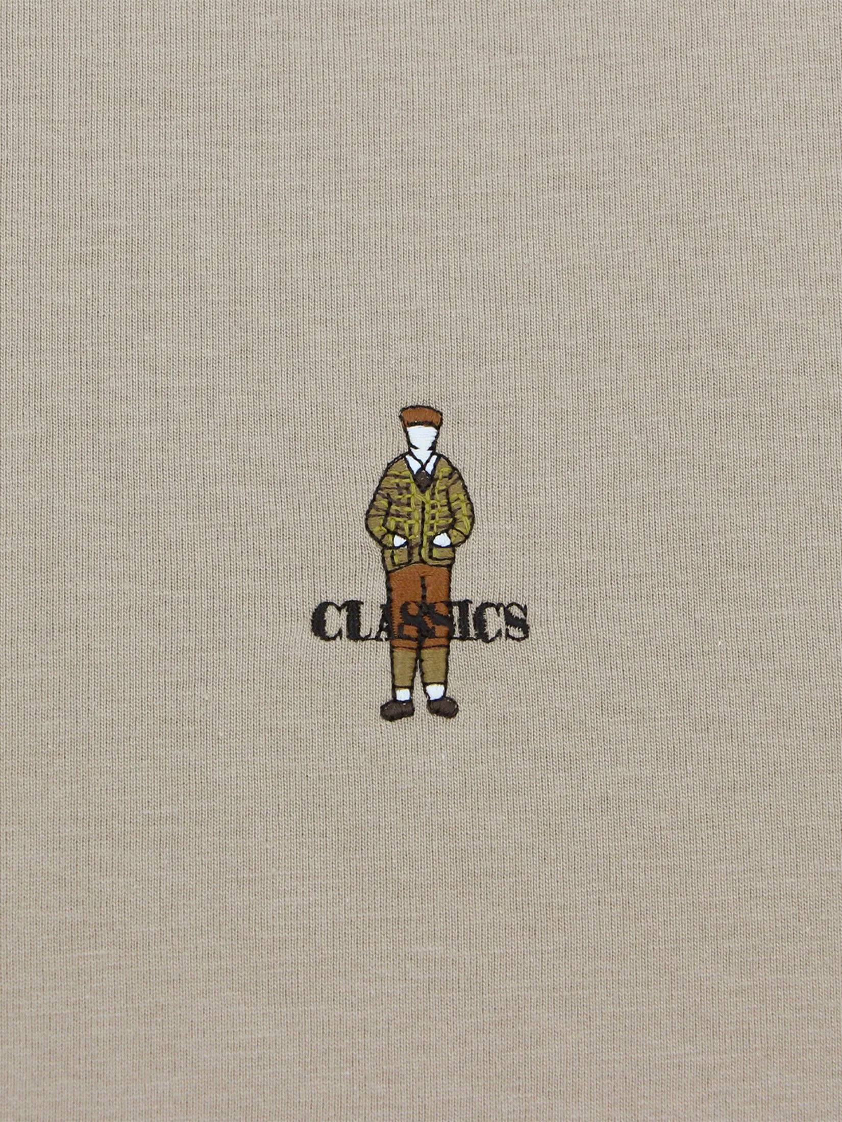 GIORDANO Men's Slim Cotton Embroidery Tee (Classic Man) Wheat brown