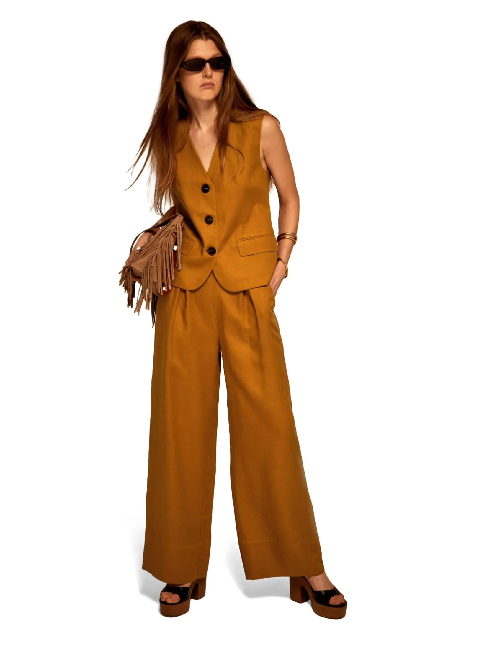 SFERA Women Vest Belt Dark Yellow