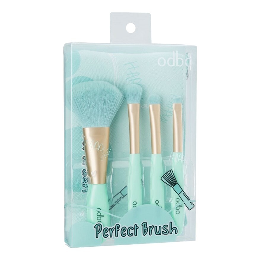 Odbo Perfect Brush Set 4pcs (Free Brush Bag 1 pcs) 01 Green - Green
