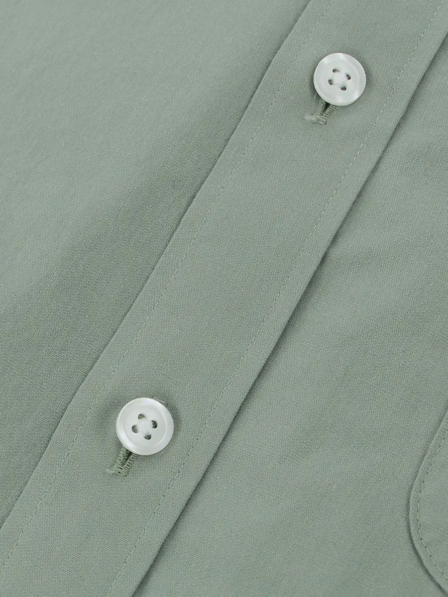 GIORDANO Women's Slim Fit Long Sleeve Stretch Shirt (Poplin) Light Green