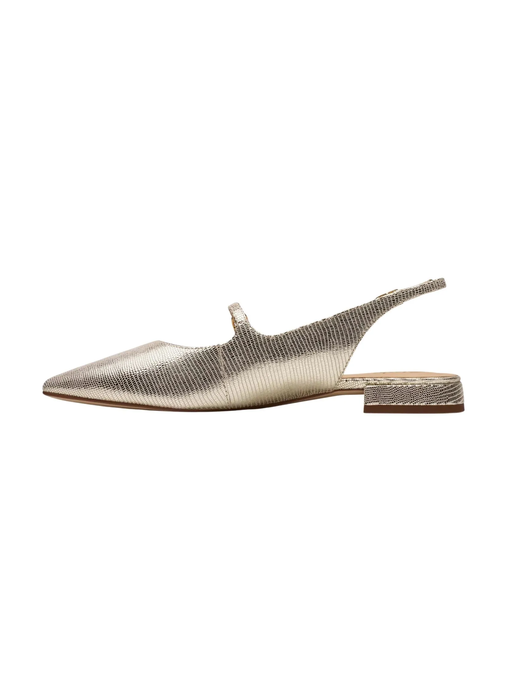 CLARKS SENSA 15 SHINE Champagne Leather Women's Mary Jane Flats