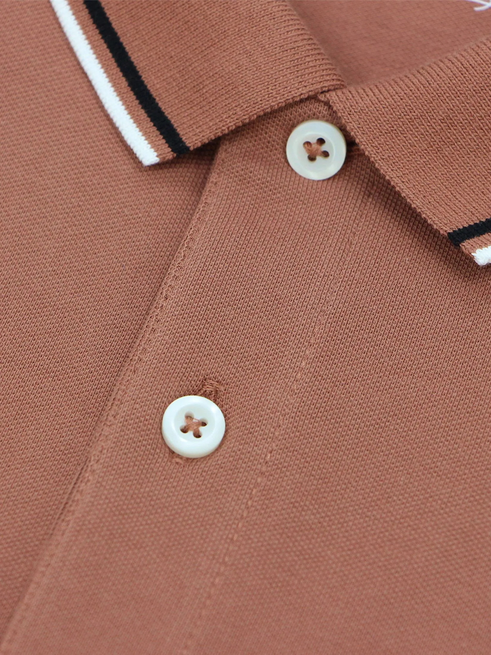 GIORDANO Men's Slim Cotton Lycra Polo Russet brown