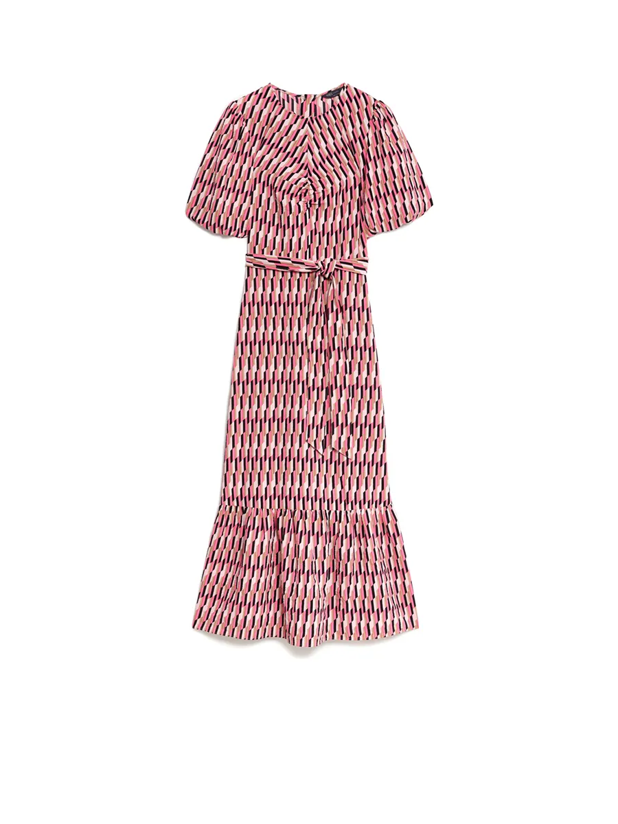 MARKS & SPENCER Women Dress Puff Sleeves Printed Light Pink