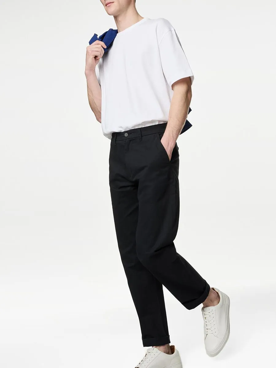 MARKS & SPENCER Men Chinos Loose Fit Stretch Y0_Black