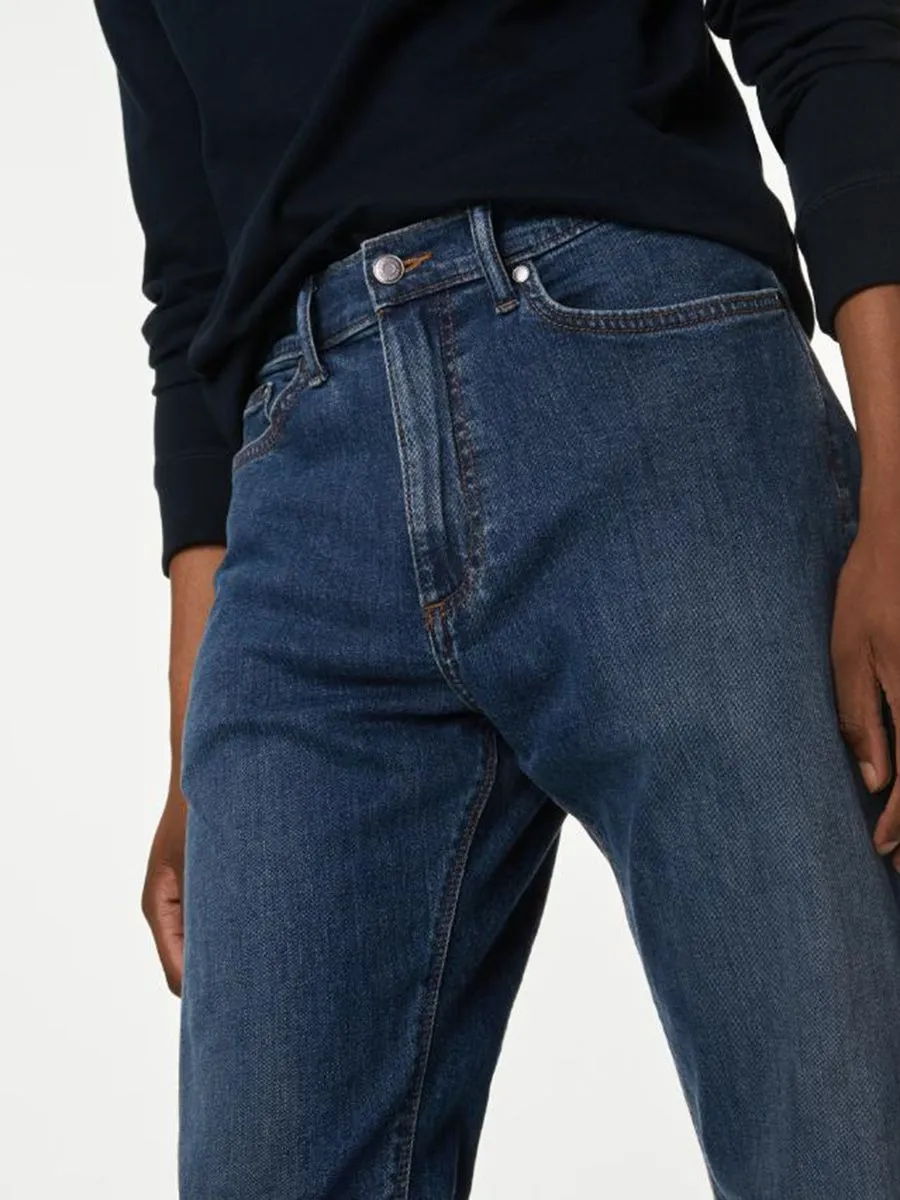 MARKS & SPENCER Men Jeans Straight Fit Stretch E2_Medium Blue
