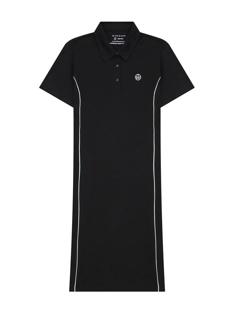 GIORDANO Women's Comfort Liquid Touch Dress (G-Motion) Meteorite Black