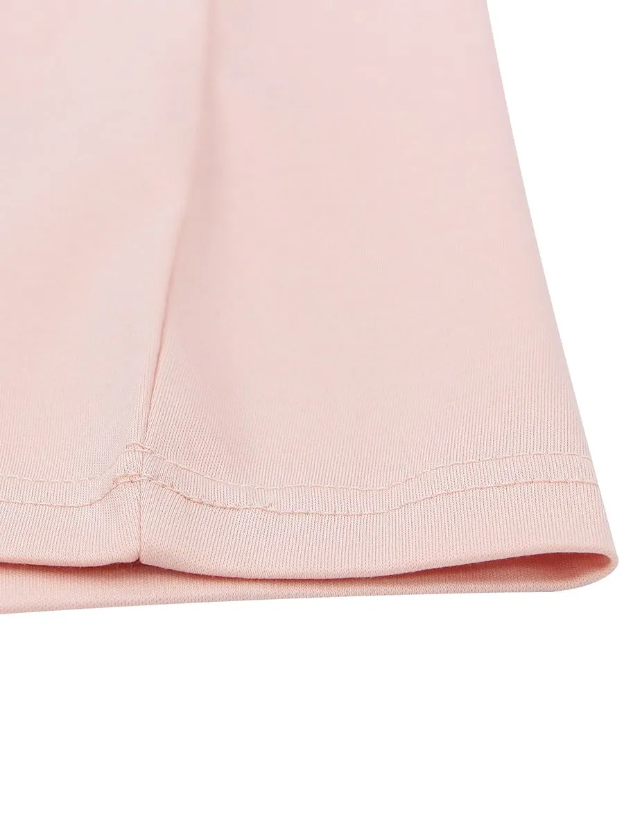 GIORDANO Men's Interlock Embroidery Tee (Liquid Touch) Evening Sand Pink