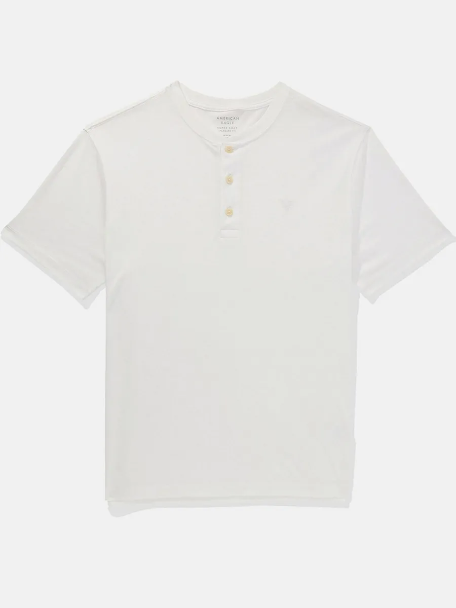 AMERICAN EAGLE MEN K-SS MFO CORE HENLEY - CVC 100 WHITE