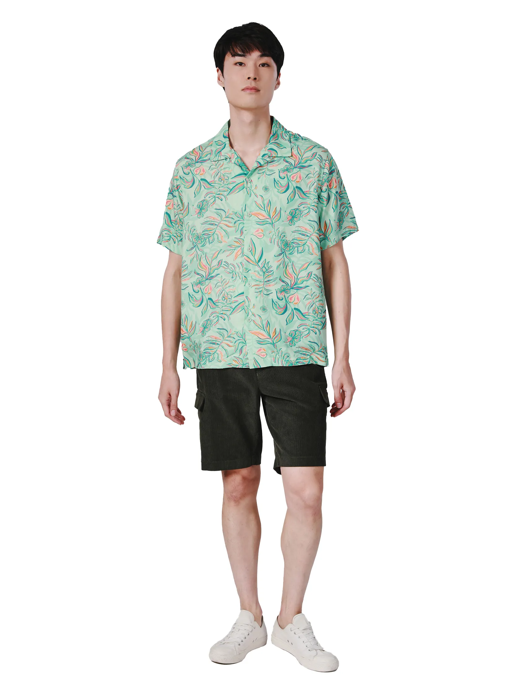 JOHN HENRY Men s Short Sleeves Hawaii Shirts (Relaxed Fit) SONGKRAN FESTIVAL Mint
