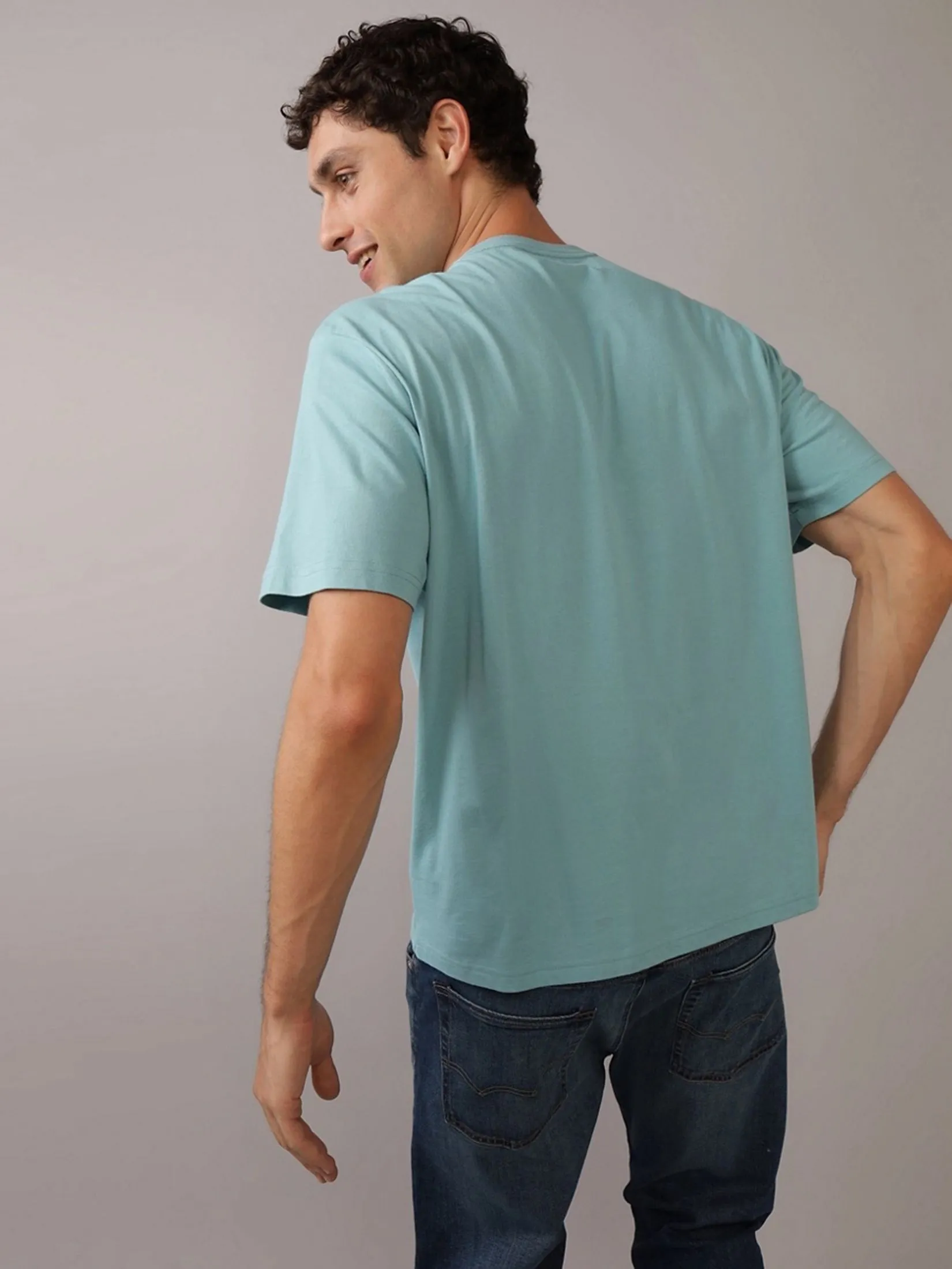 AMERICAN EAGLE MEN G SS SP/SUM CORE BRAND SET IN TEE- CVC 160 DD + SERIOUSLY SOFT WASH 407 GRAVITY BLUE
