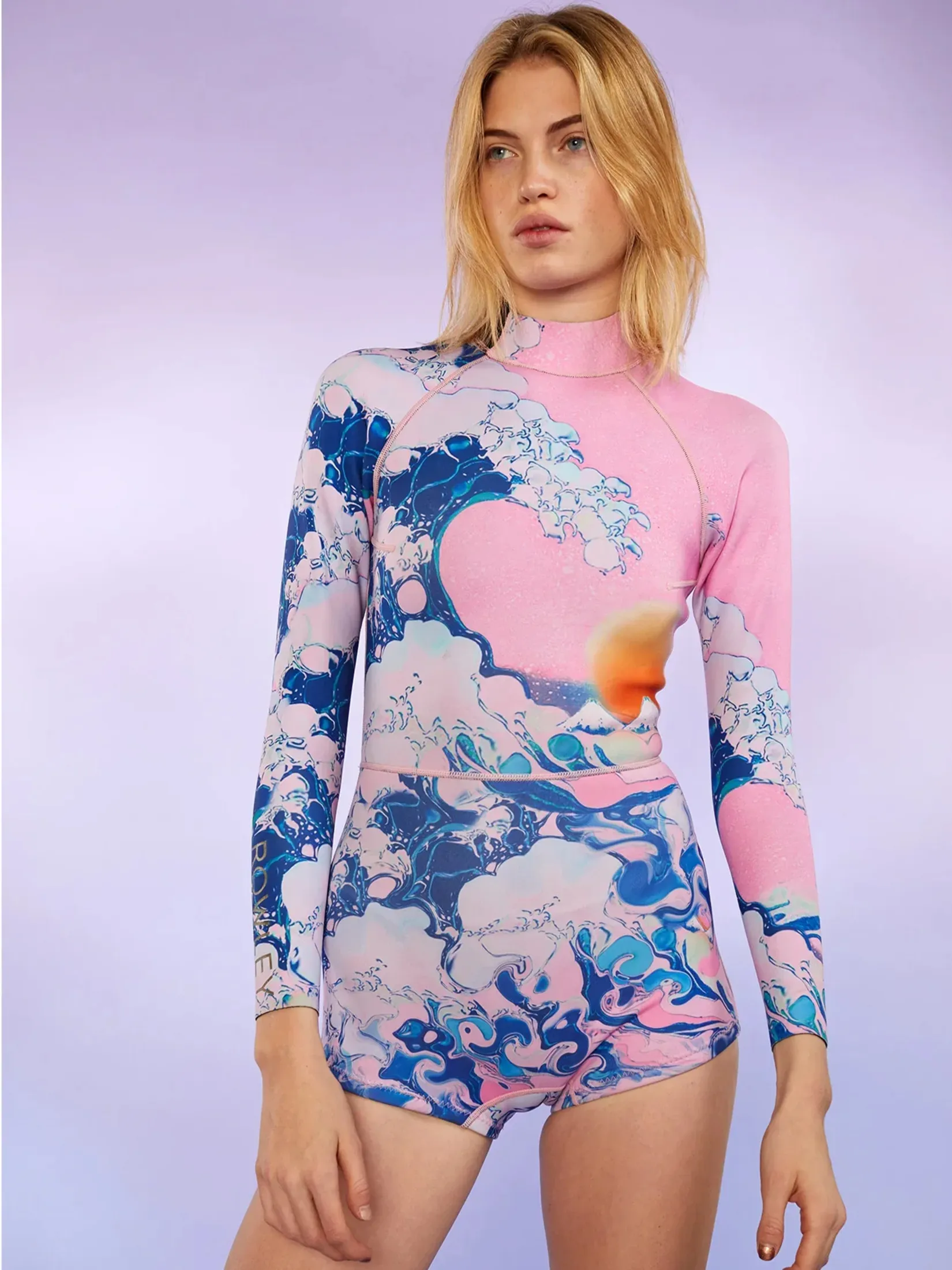 CYNTHIA ROWLEY WAVE WETSUIT IN PINK/BLUE