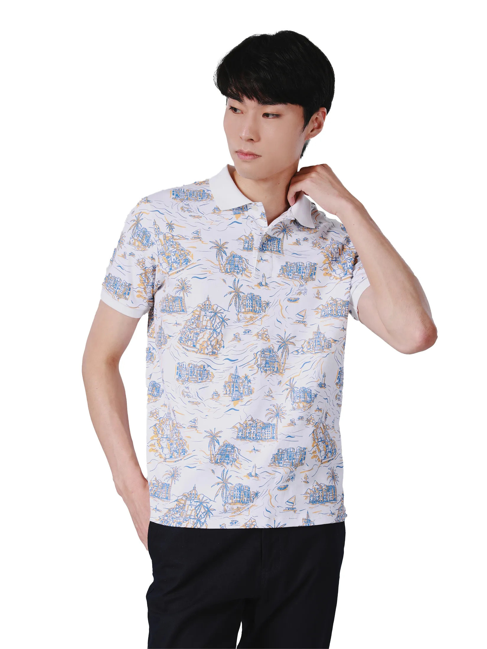 JOHN HENRY Men s Polo (Slim Fit) SONGKRAN FESTIVAL Off White