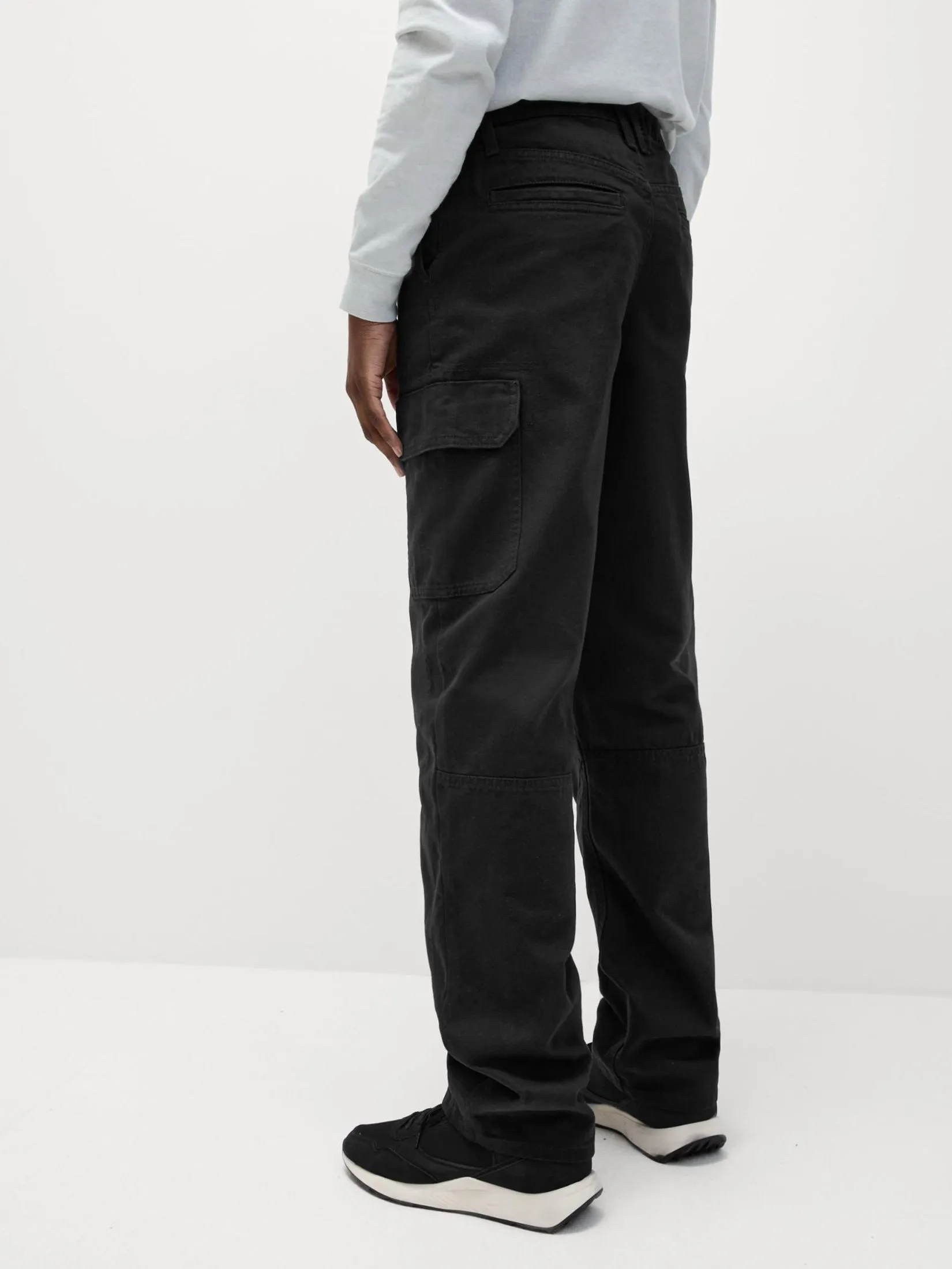 MARKS & SPENCER Men Cargo Trousers Loose Fit Pure Cotton Textured